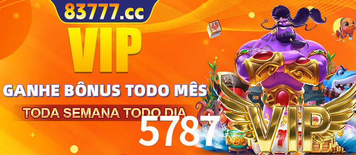 Banner promocional do 5787 oferecendo 100% de recompensas adicionais contínuas para quem fizer o login diário (Daily sign-in), com um mascote de coelho.